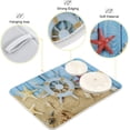 thumbnail image 2 of Nautical Ship Wheel Dish Drying Mat Starfish Seashells Dry Pad Bottle Dryer Rack Kitchen Decor absorbent Easy Clean Drainer Mats for Kitchen Counter Sinks 18"x24", 2 of 6