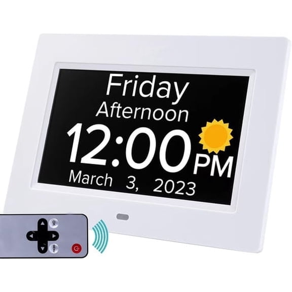 Clock with Day and Date for Elderly, 10" Large Display Digital Calendar Day Clock with 20 Custom Alarms and Medicine Reminders, Large Digital Calendar Clocks for Seniors
