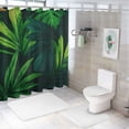 thumbnail image 7 of BCIIG Leaves Jungle Chic Modern Bathroom Shower Curtain with Hooks 69"x72, 7 of 7