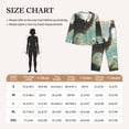 thumbnail image 4 of Salouo Majestic Ostrich In Forest Pattern Women's Pajamas Set Long Sleeve Button Down Sleepwear Soft Pj Lounge Sets for women 2 Piece Pjs Set with Long Pants-Medium, 4 of 7