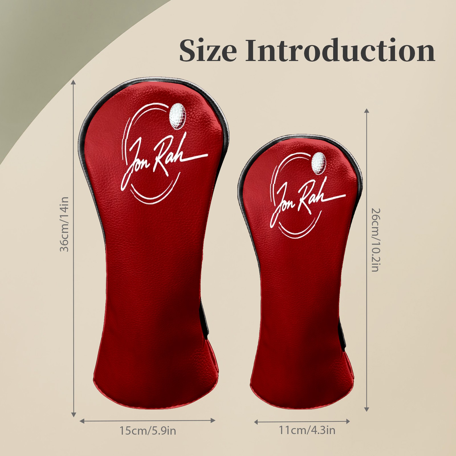Jongolfball Golf Club Head Covers Waterproof Leather Golf Head Covers for Men Women Driver Head Cover Fairway Headcover for Golf Lovers