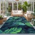 thumbnail image 2 of Area Rugs 3'x5', Tropical Plants Carpet Runner Indoor Outdoor Rugs Home Decor Aesthetic, Summer Watercolor Teal Green Palm Leaves Non Slip Mats Washable Accent Rug for Living Room Bedroom, 2 of 8