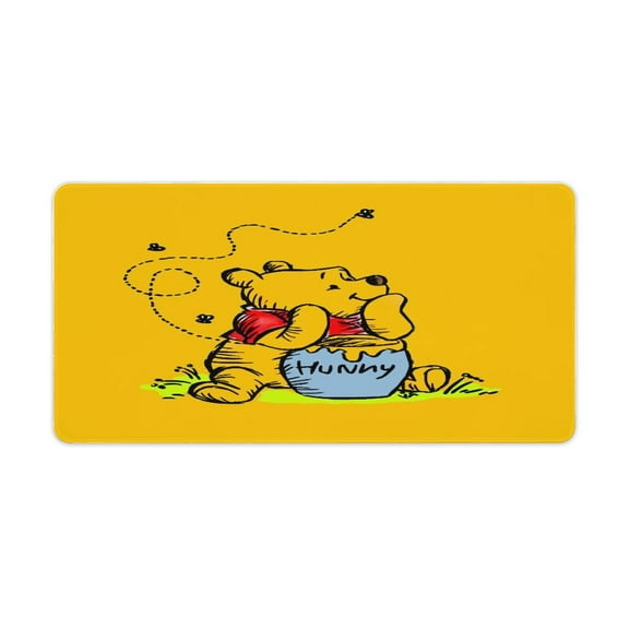 Winnie The Poo Mouse Pad with Stitched Edge Desk Mat Keyboard Pad for Laptop Computer