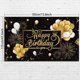 thumbnail image 2 of Happy Birthday Backdrop Banner Black and Gold Sign Poster Large Fabric Glitter Balloon Fireworks Sign Birthday Photo Backdrop Backgroud for Birthday P, 2 of 4