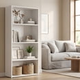 thumbnail image 2 of CONCETTA 4 Shelf Bookcase, 42 Inch Tall Floor Standing Open Bookshelf for Home Office and Living Room, White, 2 of 8
