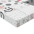 thumbnail image 2 of Ambesonne Cat Fitted Sheet, Funny Kittens Humor Doodle, Queen Size, Pale Pink White Black, 2 of 3