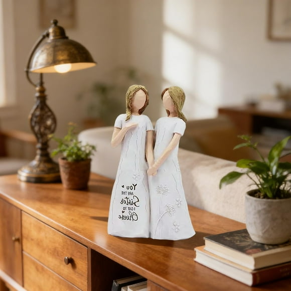 ERK Ami Anniversaire pour Sœur en Résine Figurines Ami Sœur Idées d'Anniversaire Uniques pour Sœurs de Sœur Figurine Peinte à la Main