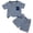 Blue, variant on HCNTES Toddler Boy Knit Outfit Stripe Knit Pocket Short Sleeve Tee and Shorts for Daily Wear Toddler Boy Summer Clothes