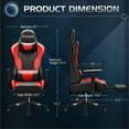 thumbnail image 7 of Homall Gaming Chair  Office Chair High Back PU Leather Chair with Footrest, Red, 7 of 7