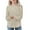 Beige2#, variant on qolati Girls Long Sleeve Shirts Casual Crewneck Blouses for Girls Solid Color Loose Fit Ribbed Tunic Tops 5-14 Years