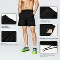 thumbnail image 3 of Pantalones cortos deportivos para hombre, bolsillos con cremallera en la cintura elástica, transpira Abanopi Pantalones cortos deportivos para hombre, 3 of 7