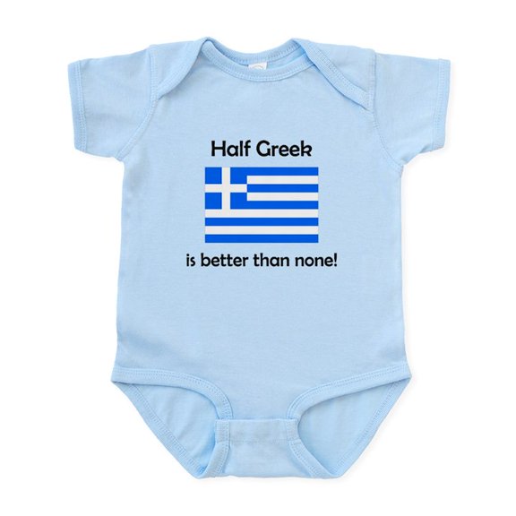 CafePress - Half Greek Body Suit - Baby Light Bodysuit, Size Newborn - 24 Months