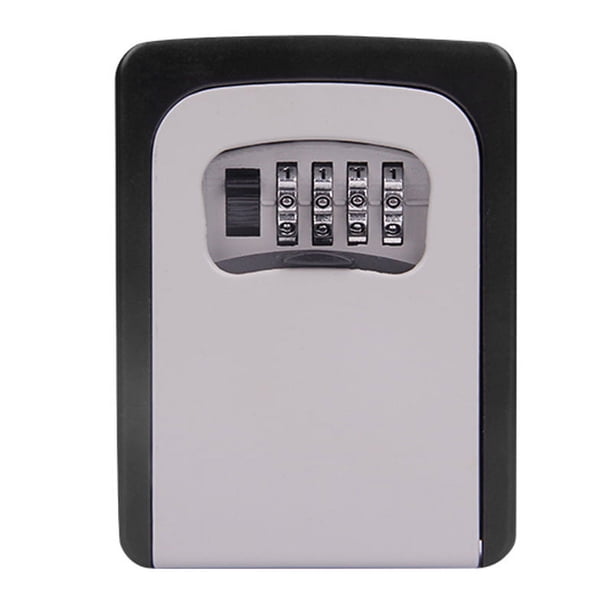 Caja de seguridad para llaves, caja de seguridad para almacenamiento de llaves con combinación de 4 dígitos, caja fuerte impermeable para llaves de montaje en pared para interiores, exterior