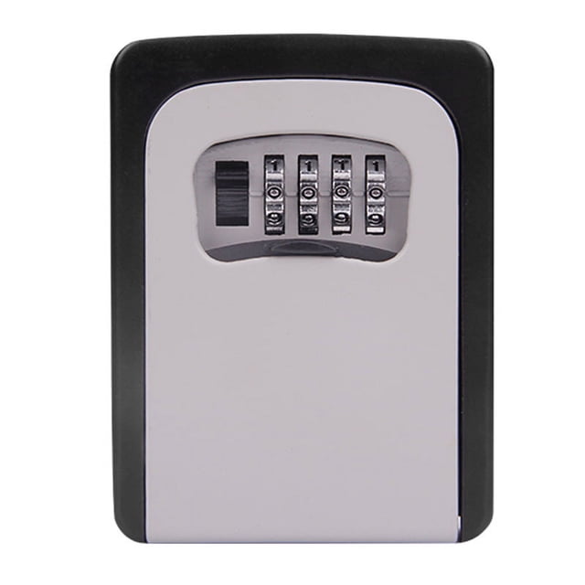 Caja de seguridad para llaves, caja de seguridad para almacenamiento de llaves con combinación de 4 dígitos, caja fuerte impermeable para llaves de montaje en pared para interiores, exterior