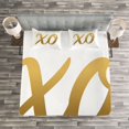 thumbnail image 3 of Ambesonne Xo Quilted Bedspread Set 3 Pcs, Classical Vintage Design, Queen Size, Sand Brown White, 3 of 3