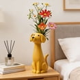 thumbnail image 4 of Weird Dog Face Ceramic Vase For Flowers - Quirky Animal Shaped Tabletop Decor For Dog Lovers Home Office Gift, 4 of 6