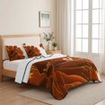 thumbnail image 5 of Twin Quilt Set 68''x86'', Burnt Orange Lightweight Summer Bedspread Coverlet Set with 2 Pillow Shams, Sparkle Gold Stained Floral Flower Art Breathable All Season Quilt Bedding for Dorm/Bedroom, 5 of 9
