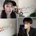 thumbnail image 4 of Portable Vintage Blue Ray Blocking Metal Ultralight Eye Protection Anti-Blue Light Glasses Computer Goggles Frame Eyewear Square Eyeglasses BLACK, 4 of 7