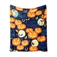 thumbnail image 2 of Fmbmuo Warm Halloween Spooky Pumpkin Bat Throw Blanket , Soft Cozy Lightweight Decorative , For Sofa Couch Bed Home Holiday Decoration, 2 of 9