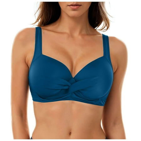 GEWSEY Push Up Bikini Tops for Women Underwire Bikini Top - Push Up Swim Top Only Bra Padded Swimsuit Tops 2025 Bathing Suit Tops Navy  S