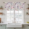 thumbnail image 2 of Purple Spring Floral Tier Curtains, Vintage Botanical Colorful Elegant Light Filtering Kitchen Curtains, 2Pcs Rod Pocket Half Window Treatments Panels for Sink Cafe Cabinet Camper 27.5x24 Inches, 2 of 9
