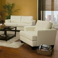 Coaster Company Samuel Bonded Leather Loveseat, Cream