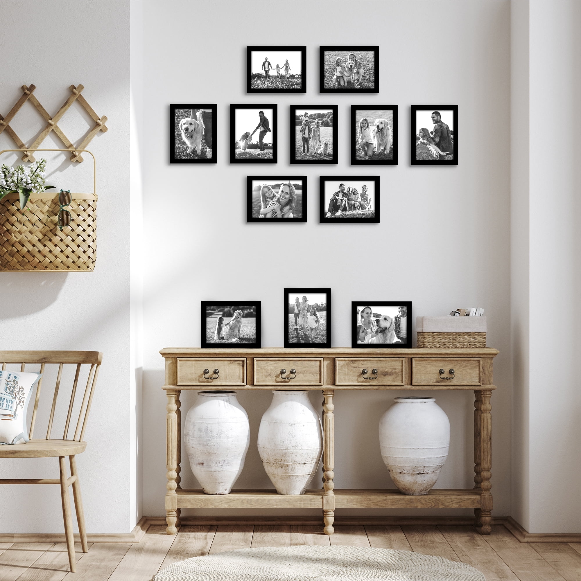 Americanflat 6x8 Picture Frame with Polished Plexiglass 12 Pack Signature Collection Frames Photo - Black