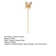 thumbnail image 7 of harmtty Women Hairpin Vintage Chinese Style Tassel Faux Pearl Decorative Bright Luster Headdress Elegant Butterfly Shape Lady Hair Stick Jewelry Gift Hair Accessories,Silver, 7 of 7