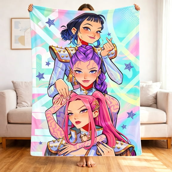 Premium Custom Flannel Blanket Personalized Soft Cozy Throw Blanket All Season Washable For Sofa Couch Bed Gift Home Décor - Kpop Fantasy Warrior 13 50x60