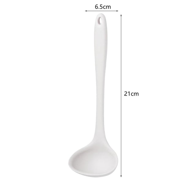 Cuchara De Silicona Antiadherente Para Sopa, Cuchara Con Mango Curvo, Cuchara Redonda Grande Irrompible Para Cena, Cocina Creativa, Herramienta De Comedor, Vajilla Yuarrent HA017171-00