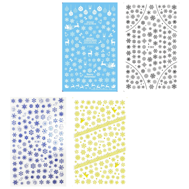Pegatinas para decoración de uñas, calcomanías navideñas, pegatinas para decoración de uñas, manicuras DIY