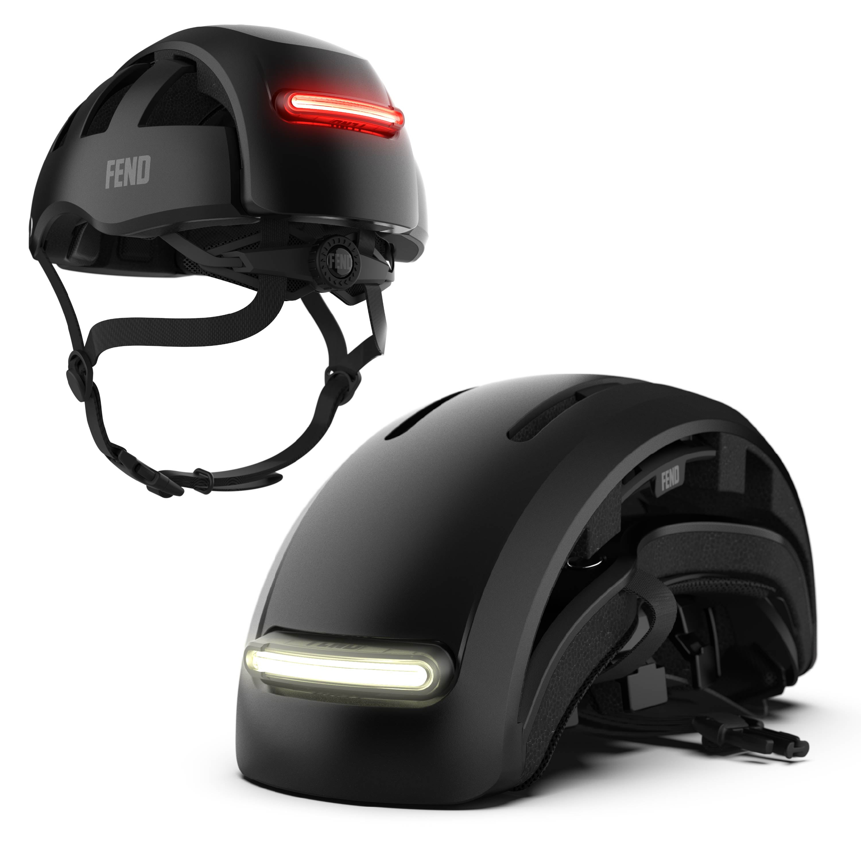 FEND Super Helmet With Ultra-Bright Lights - Adult Mens and Womens Bike Helmet - Collapsible by 50% of Original Size - Safety Certified for Bicycle Road Bike Scooter Cycling Commuter Helmet&nbsp;