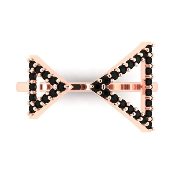 Statement Engagement Ring for Women - 0.2475ct Natural Onyx in 14K Rose Gold Promise Ring