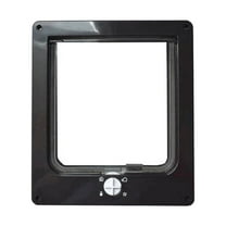 LOLIPPYY Sturdy Black ABS Cat Door for Convenient Pet Entry, Ideal for Cats and Kittens