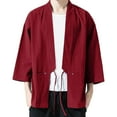 thumbnail image 4 of Cárdigan estilo Tang para hombre - Camisa informal de primavera/otoño, color liso, ideal para el día a día/citas, tallas L-XXXXXL (busto/manga/largo), 4 of 5