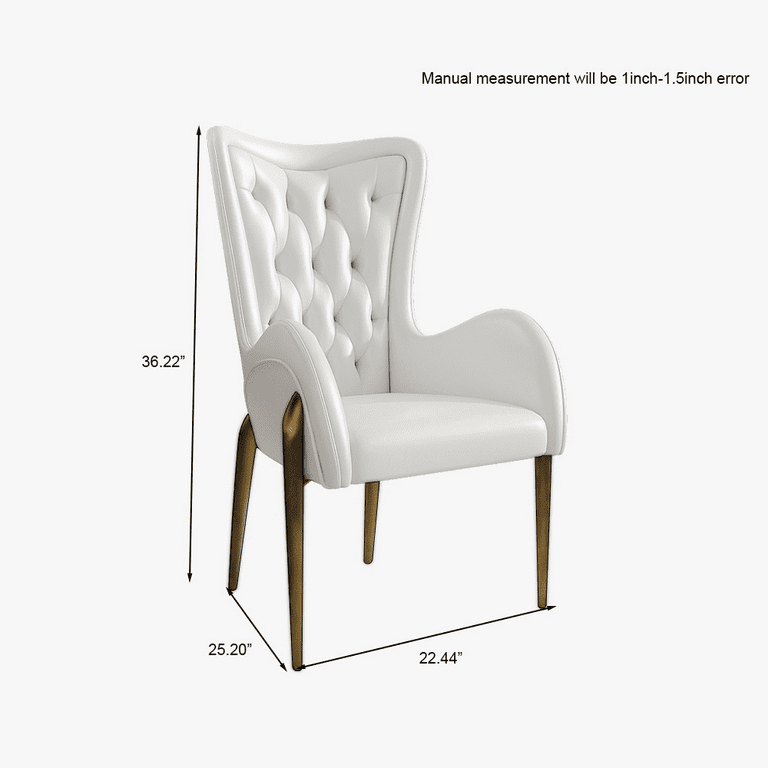 White and gold Leather King Louis Chairs