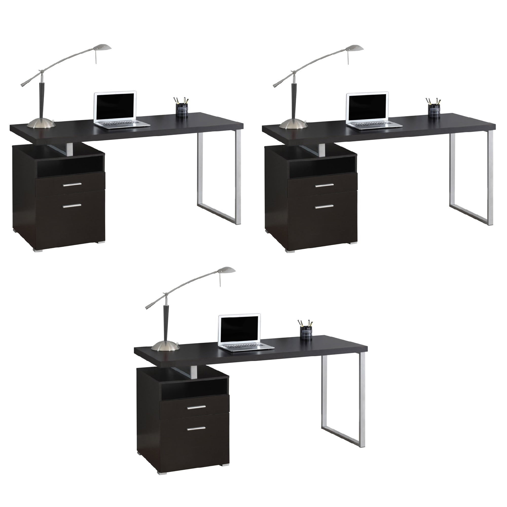 Monarch Specialties 60 Inch Industrial Office Computer Desk, Cappuccino