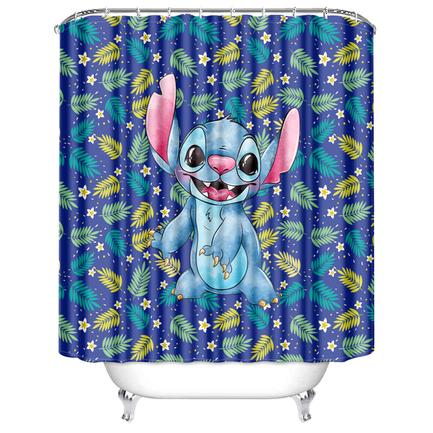 Cartoon Lilo & Stitch Waterproof Fabric Anime Design Shower Curtain ...