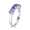 thumbnail image 2 of Gemistry 1 Ct Round Amethyst Five Stone Band Ring in Sterling Silver, 2 of 3