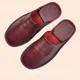 thumbnail image 2 of Zapatos de interior de otoño e invierno, zapatillas para hombre y mujer, chanclas concisas de color azul marino, Zapatillas de casa de cuero simples para hombre de talla grande 46, 2 of 4