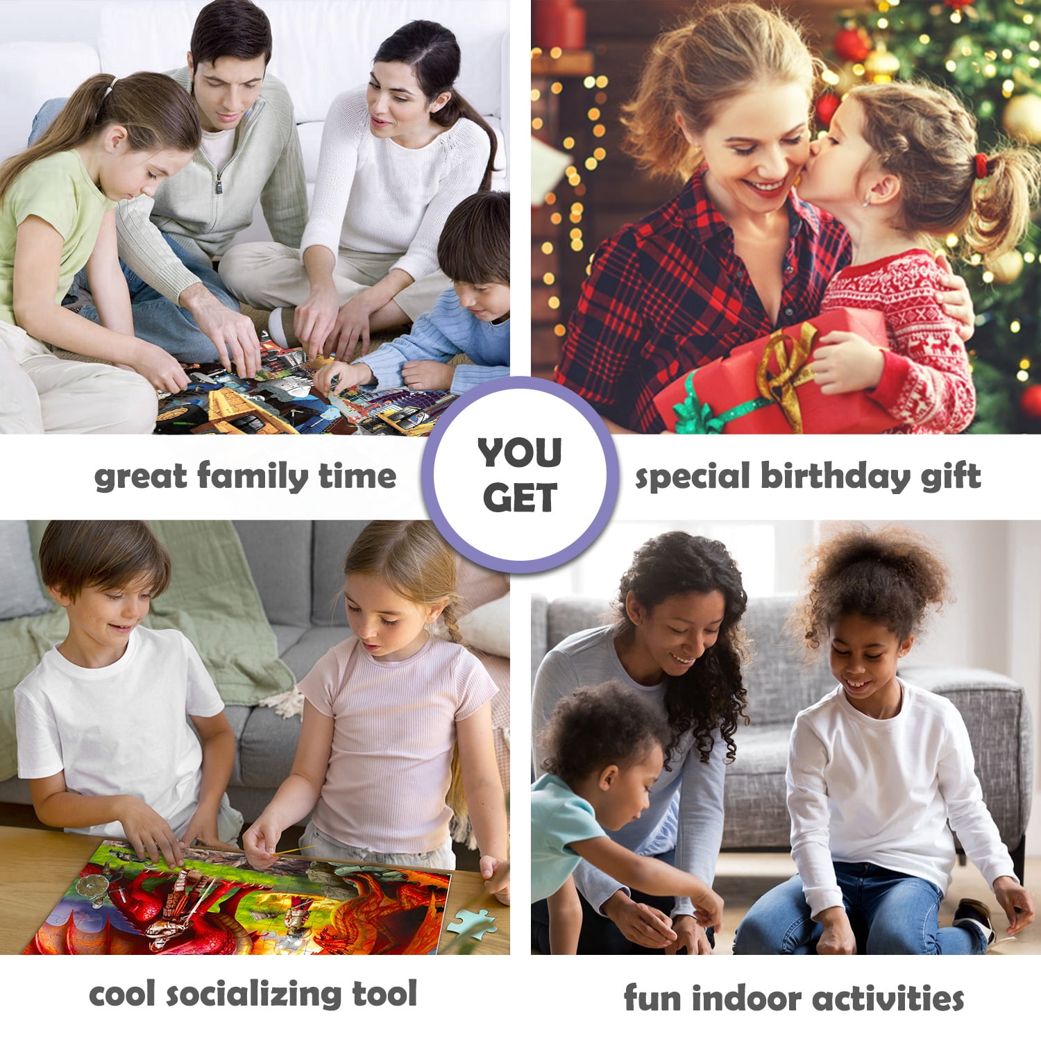 QUOKKA 100 Piece Puzzles for Kids Ages 4 6 - 3 Floor Puzzles for Toddlers 3 5 - Pirates Dragons