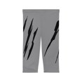 thumbnail image 2 of Effete Feline Claw Marks Scratch Women Capri Leggings (AOP), 2 of 7
