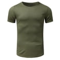 thumbnail image 3 of TAIAOJING Men's Slim Fit T-shirt Summer Solid Color Slim Fit Short Sleeve Round Neck Long Clothes Length Casual Beach Tops, 3 of 5