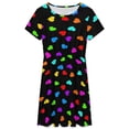 thumbnail image 3 of Colorful Love Heart Women's Dress Short Sleeve Summer Sundress Summer Women Clothes, 3 of 7