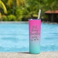 thumbnail image 3 of Best Bonus Daughter Gifts for Daughter in Law Birthday Mothers Day Gift From Mom Dad 20 Oz Bonus Daughter Skinny Tumbler Christmas Gift for Step Daughter From Mother Father Cup Gifts with Lid Straw, 3 of 7