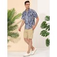 thumbnail image 4 of Camisa manga corta botones estampados irregulares Blanco azul marino T M, 4 of 6
