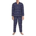 thumbnail image 3 of Fotbe Purple and Blue Squares Pijama de Hombre con Estampado de Manga Larga, Conjunto de 2 Piezas, Ropa de Dormir Suave y Cómoda con Bolsillos-XX-Large, 3 of 7