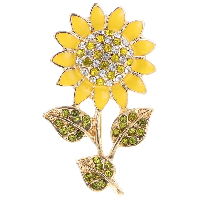 SHISUYAN Elegant Rhinestone Brooch Sunflower Lapel Pin Cartoon Brightly Colored Pin for Women(Pattern 1)