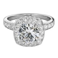 thumbnail image 4 of Cubic Zirconia Square Halo Engagement Ring White Gold, 4 of 7
