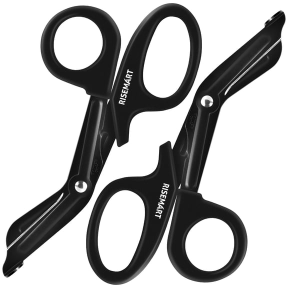 Trauma Shears - Bandage Scissors for Nurses, 7.5" Fluoride Coated Non-stick Blades Stainless Steel Nursing scissors for Doctor, Nurses, Nursing Students,Black